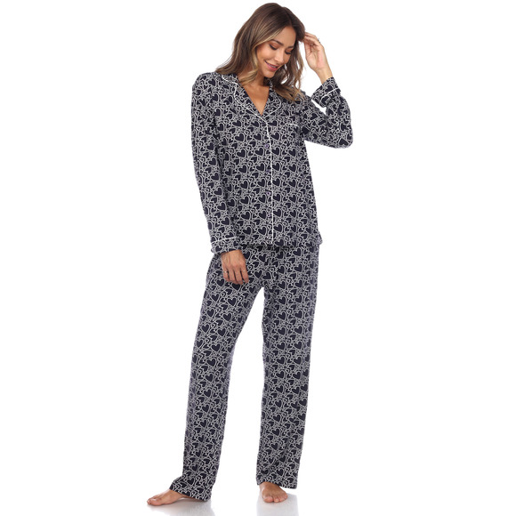 Long Sleeve Heart Print Pajama Set - Picture 2 of 4